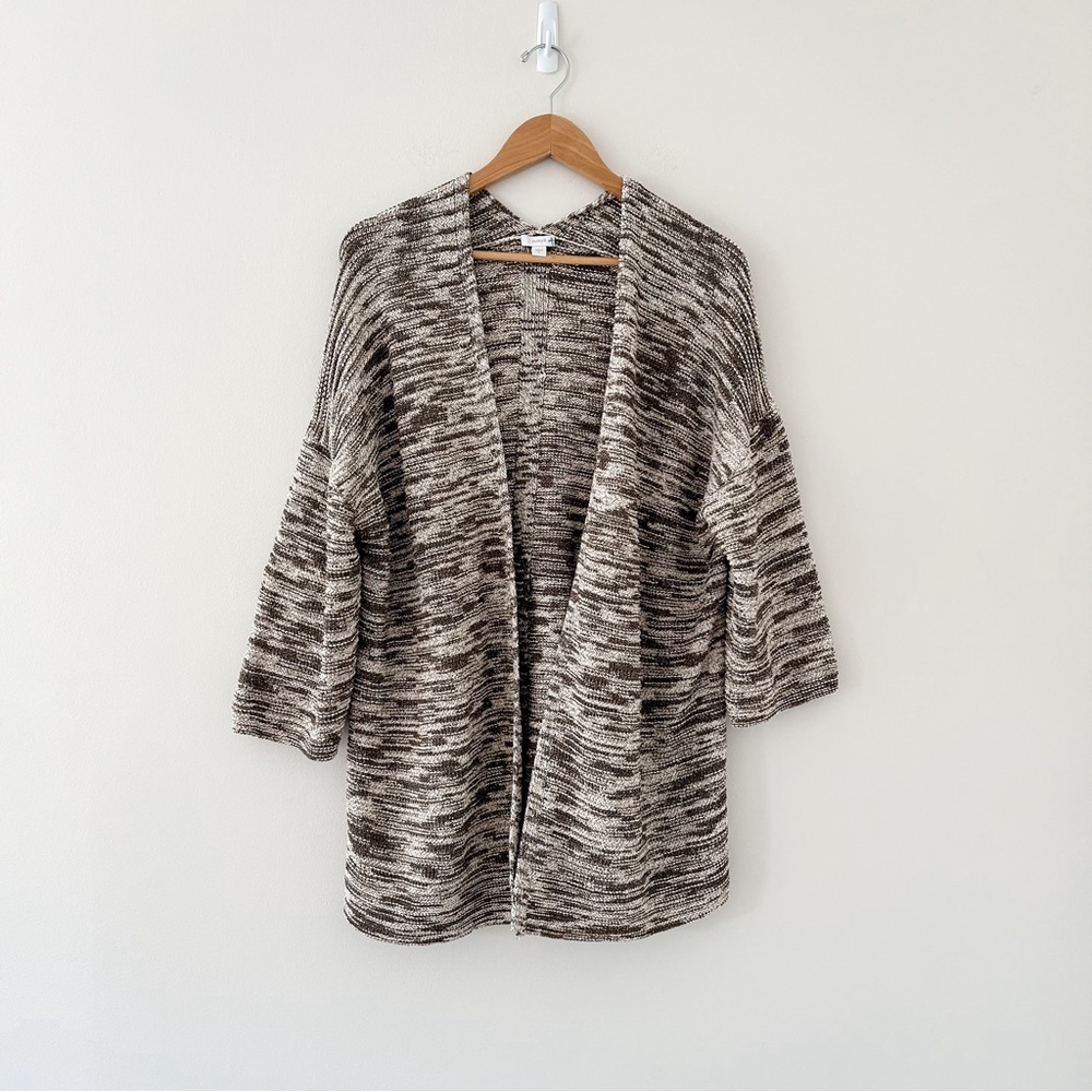 J.Jill PureJill Shale Cream Mixed Stitch Marled Cardigan